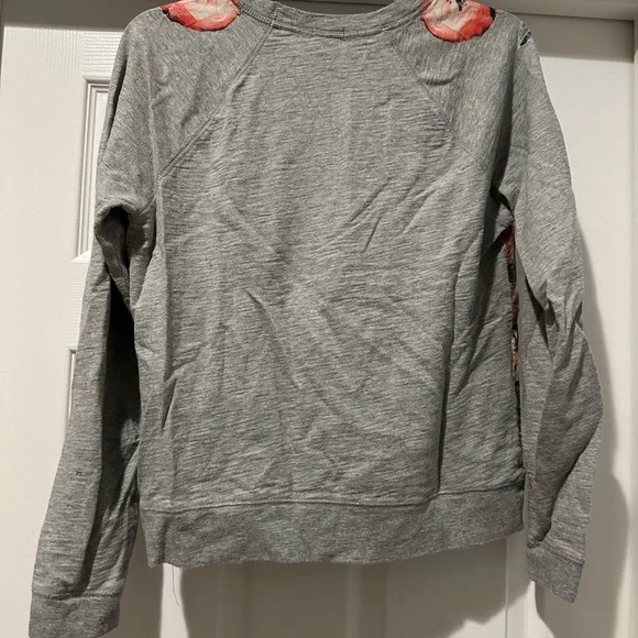 J. Crew Factory Gray Floral Sweatshirt - Picture 2 of 4